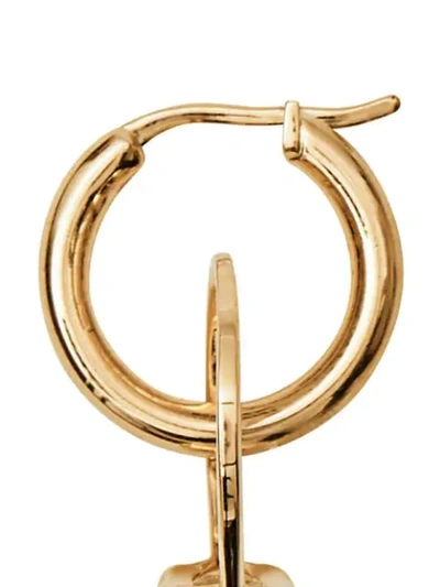 Shop Burberry Crystal Ring Detail Gold-plated Hoop Earrings