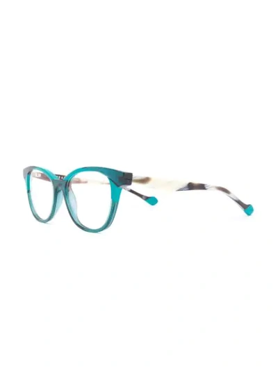 Shop Face À Face Contrast Cat-eye Glasses In Green