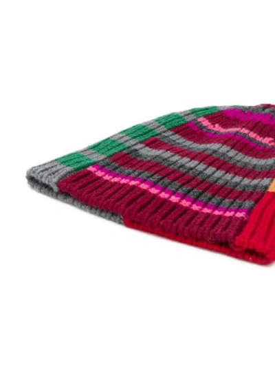 Shop Colville Striped Panel Beanie In Green