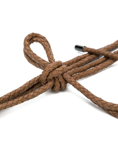 Shop Brunello Cucinelli Woven Tie Belt In Brown
