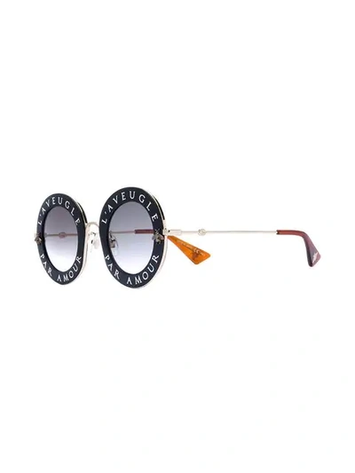 Shop Gucci L'aveugle Par Amour Sunglasses In Black