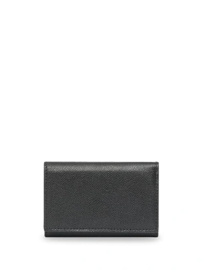Shop Burberry Small Grainy Leather Folding Wallet In Black