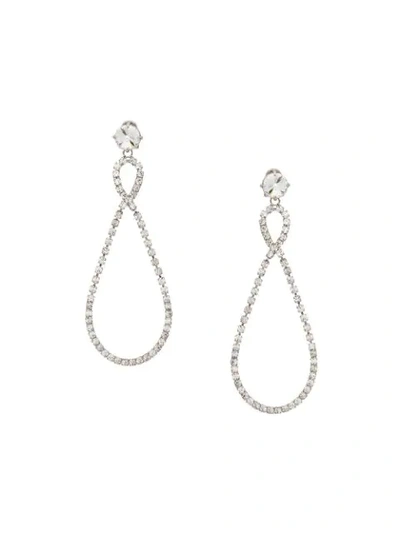 Shop Miu Miu Crystal Drop Earrings In Metallic