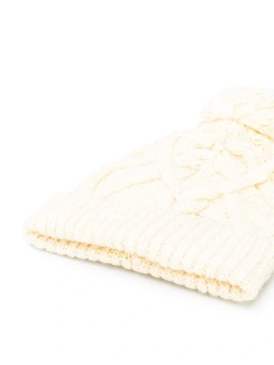 Shop Isabel Marant Ryam Cable-knit Beanie In Neutrals