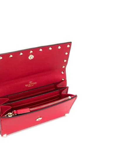 Shop Valentino Garavani Rockstud Wallet In Red