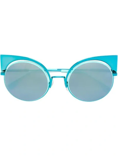 Shop Fendi Eyewear 'eyeshine' Sunglasses - Blue