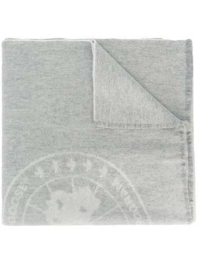 Shop Canada Goose Logo Knit Scarf - Grey