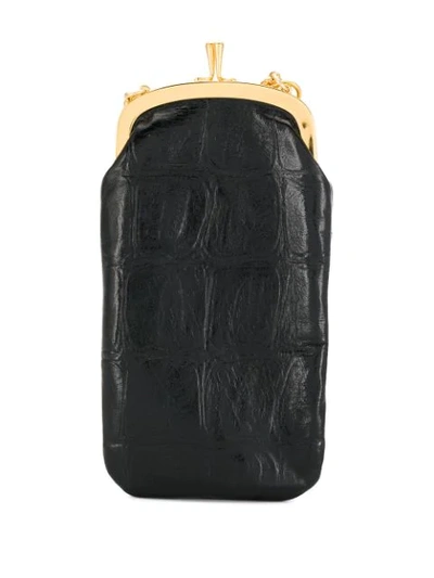 Shop Marni Crocodile Effect Phone Case In Black