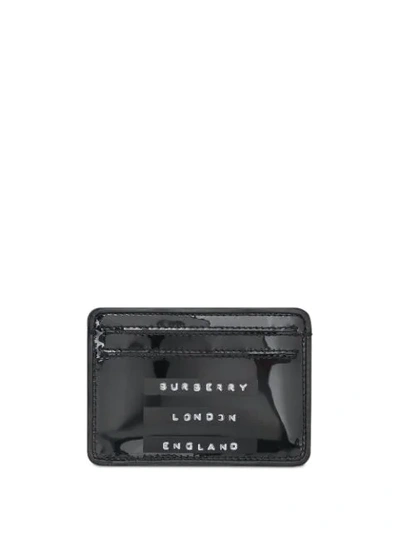 Shop Burberry Tape Print Laminated Card Case In Black