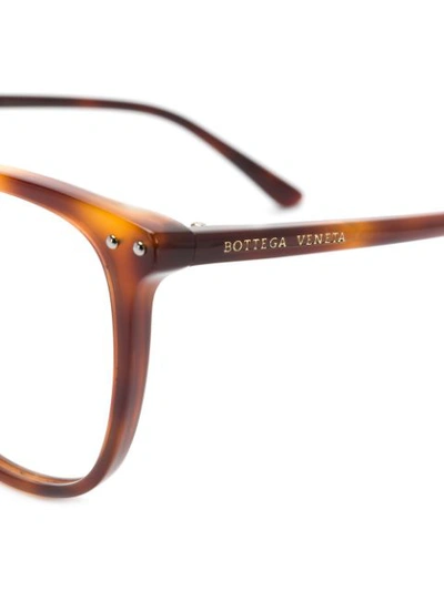 Shop Bottega Veneta Square Frame Glasses In Brown