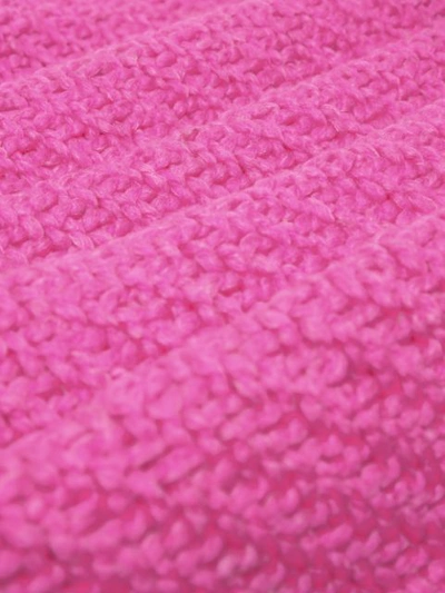 Shop Aessai Bright Pink Oversized Frayed Wool Blanket Scarf