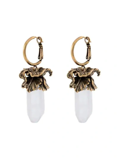 Shop Alexander Mcqueen Iris Drop Earrings In Metallic