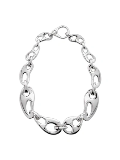 Shop Prada Metal Necklace In Silver