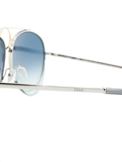 Shop Chloé Aviator Sunglasses In Metallic