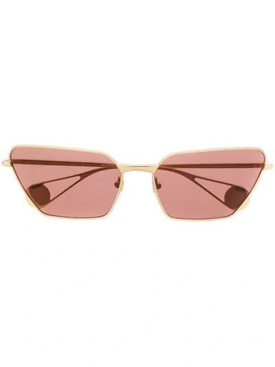Shop Gucci Geometric Frame Sunglasses In Gold