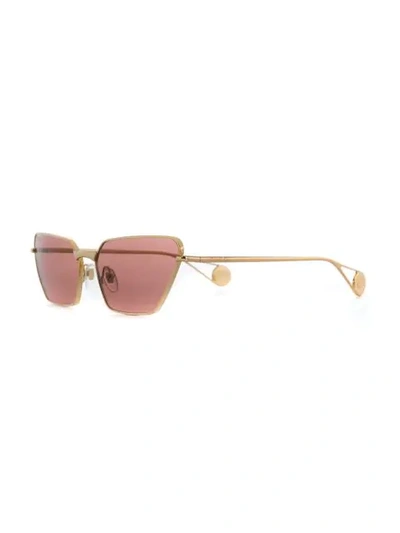 Shop Gucci Geometric Frame Sunglasses In Gold