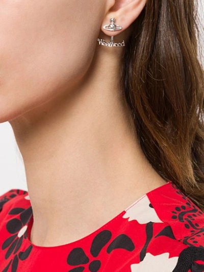 Vivienne Westwood Toni Logo Earrings In Silver ModeSens