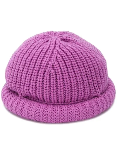 Shop Missoni Crochet Beanie In Purple
