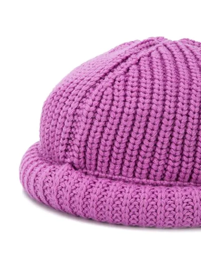 Shop Missoni Crochet Beanie In Purple