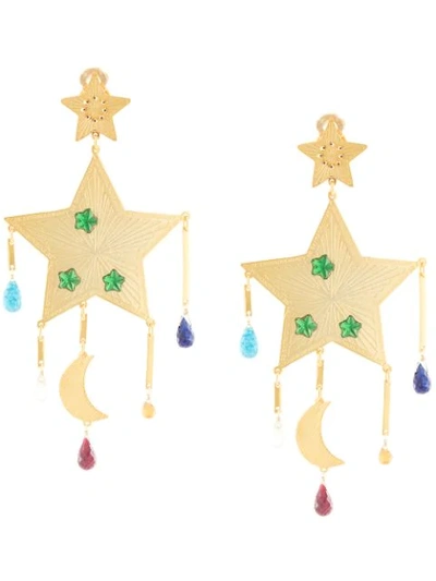Shop Mercedes Salazar Large Star Earrings In Gold