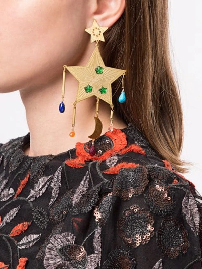 Shop Mercedes Salazar Large Star Earrings In Gold