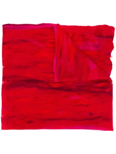 Shop Faliero Sarti Distressed Oversized Scarf In Red