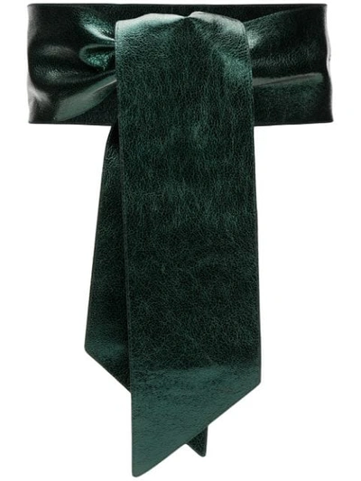 Shop Orciani Wrap Tie Belt In Green