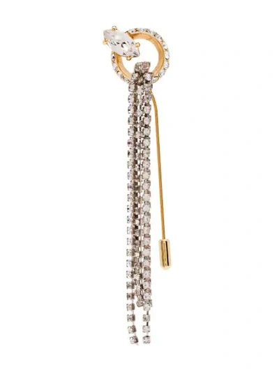 Shop Miu Miu New Crystal Jewels Brooch In Silver