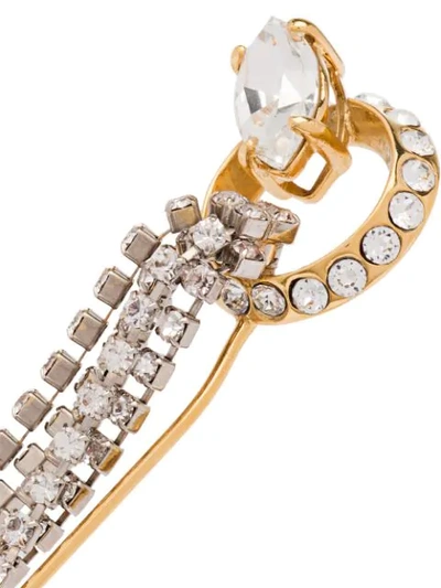 Shop Miu Miu New Crystal Jewels Brooch In Silver