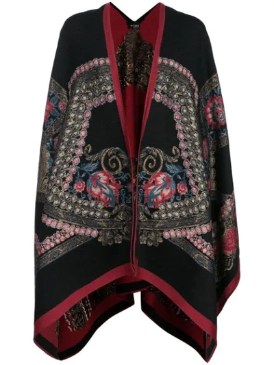 Shop Etro Floral Jacquard Cape In As