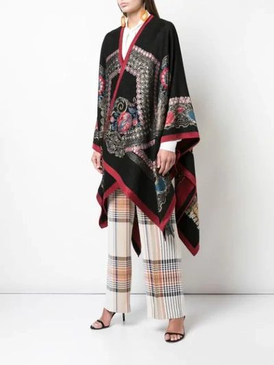 Shop Etro Floral Jacquard Cape In As