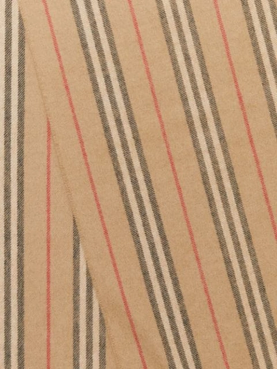 Shop Burberry Icon Stripe Cashmere Scarf In Neutrals