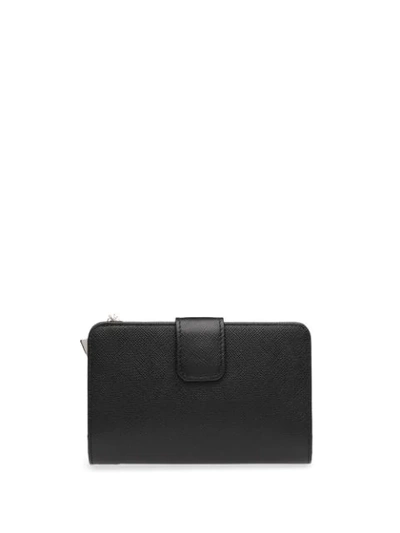 Shop Prada Medium Lips Charm Wallet In Black