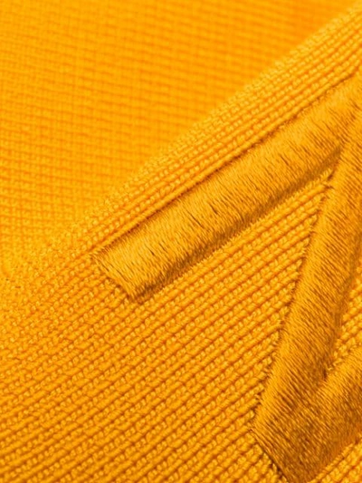 Nina Ricci Turtleneck Ribbed Scarf In Orange