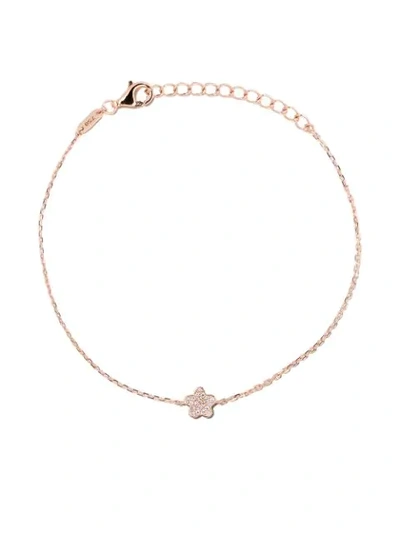 Shop As29 18kt Rose Gold Mini Charm Flower Diamond Bracelet