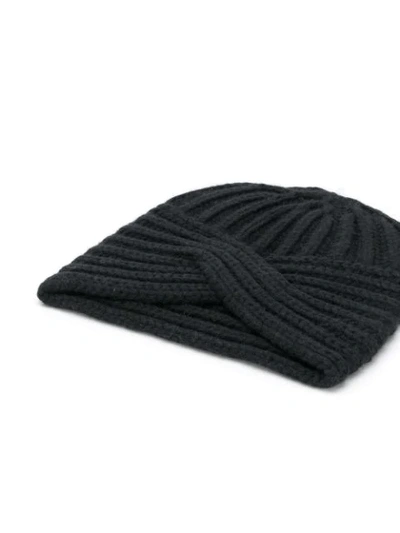 Shop Fine Edge Turban-style Hat In Black