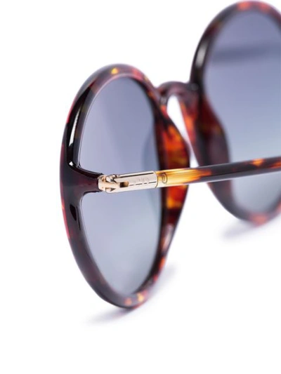 Shop Dior Brown Sostellaire1 Tortoiseshell Round Sunglasses