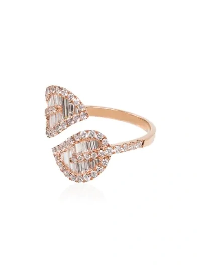 Shop Anita Ko 18kt Rose Gold Diamond Palm Leaf Ring