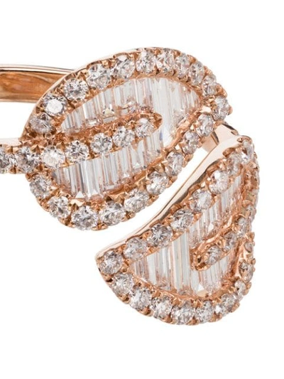 ANITA KO 18KT ROSE GOLD DIAMOND PALM LEAF RING