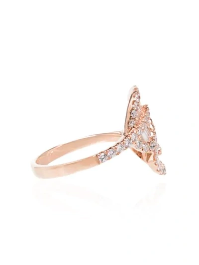 Shop Anita Ko 18kt Rose Gold Diamond Palm Leaf Ring