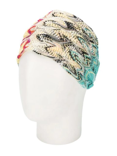 Shop Missoni Crocheted Turban In Neutrals