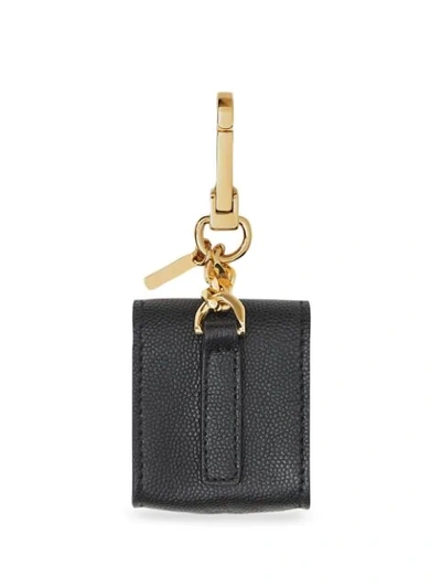 Shop Burberry Grainy Leather Earphone Case In Black