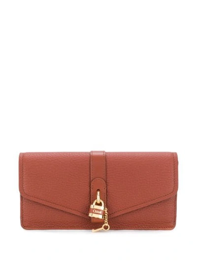 Shop Chloé Aby Long Wallet In Brown