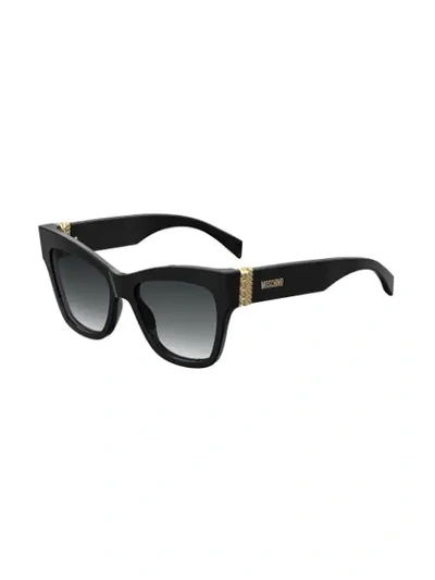 Shop Moschino Eyewear Cat Eye Sunglasses In Black