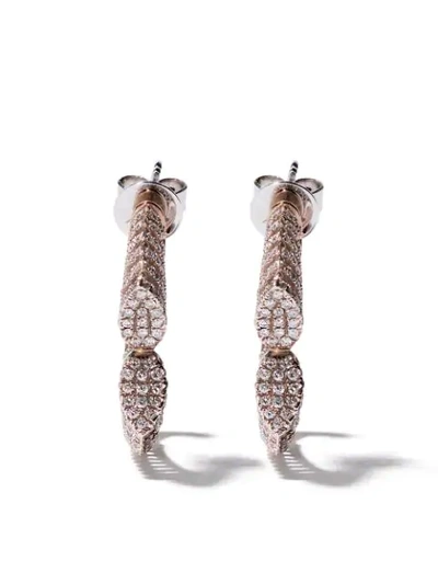 Shop As29 18kt Rose Gold Spine Diamond Hoops Earrings