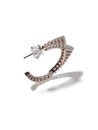 Shop As29 18kt Rose Gold Spine Diamond Hoops Earrings