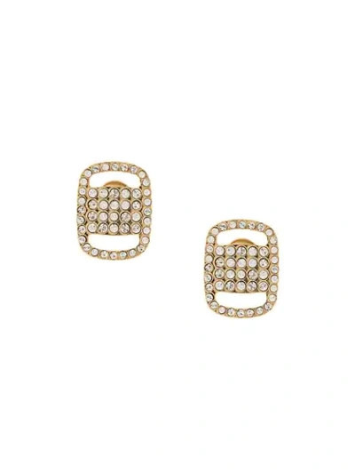 Ferragamo Vara Plate Earrings In Gold | ModeSens