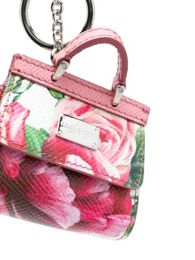 Shop Dolce & Gabbana Mini Sicily Bag Keychain In Pink