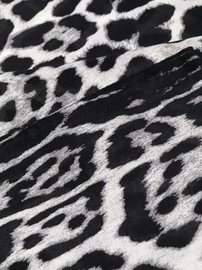 Shop Saint Laurent Leopard-print Silk Scarf In Black