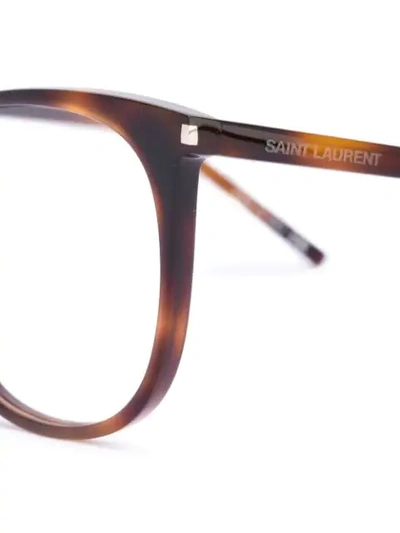 Saint Laurent Square-frame Glasses In Brown
